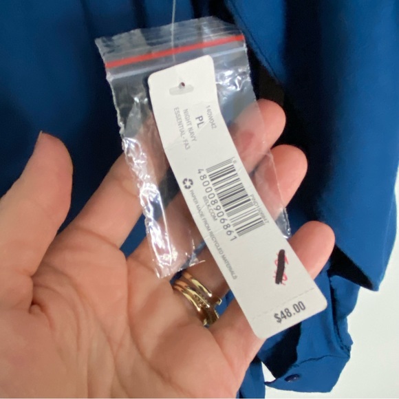 Gauzy Silky New Directions, Size Petite-L NWT Blue Blouse Perfection - Picture 4 of 4